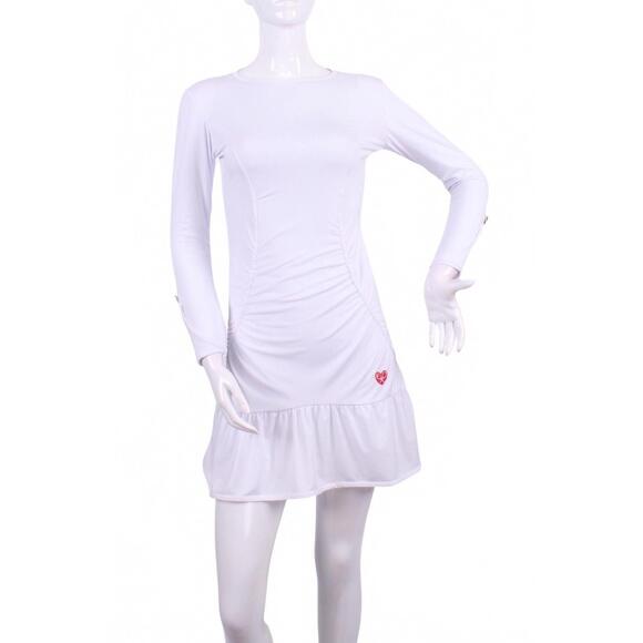 NEW LOVE LOVE TENNIS long sleeve monroe tennis dress in soft white - Picture 4 of 5